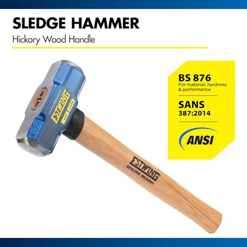 Estwing Sledge Hammer 1.8 Kg, 16" (400mm) U.S Hickory Wood Handle| Ideal for Heavy Demolition work, bending metals etc.| Tough Drop Forged Head | ESH-416W - Image 3