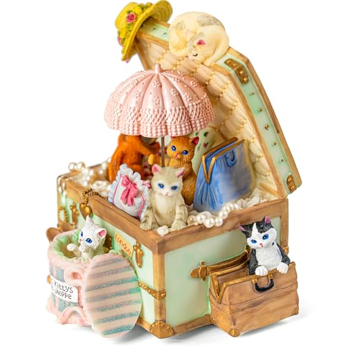 Mr.Winder Cat Music Box for Girls, Cute Wind-Up Musical Keepsake Gift, for Daughter, Wife, Girlfriend, Sister, Granddaughter, Birthday Christmas Friendship Gift, Plays Castle in the Sky - Image 5