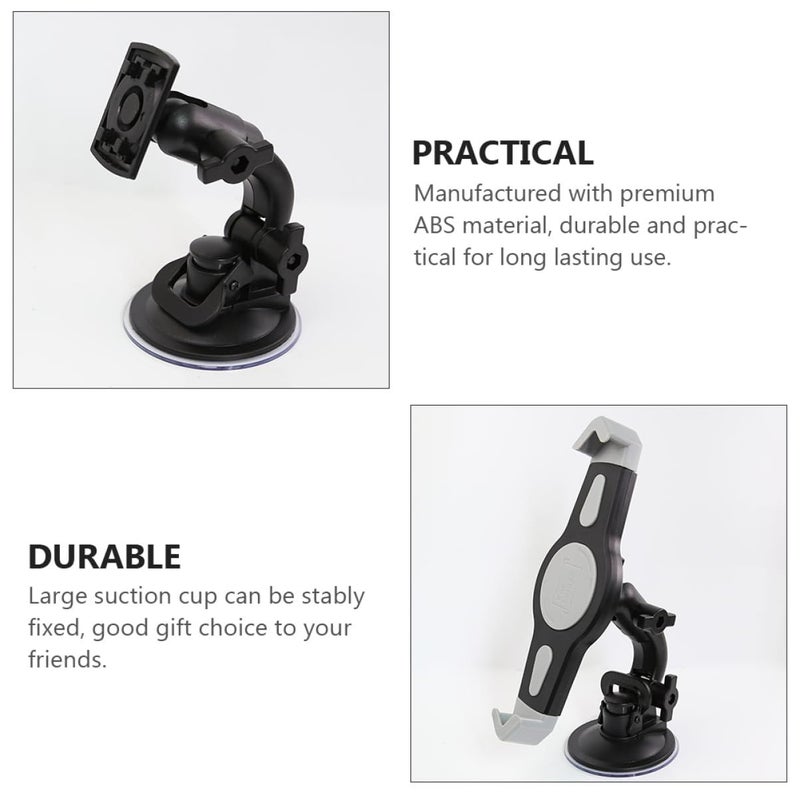 Car Suction Cup Tablet Holder Durable Navigator Stand Easy Manual Installation Practical Accessory Black - Image 4