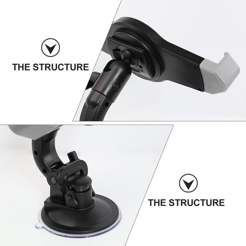 Car Suction Cup Tablet Holder Durable Navigator Stand Easy Manual Installation Practical Accessory Black - Image 5