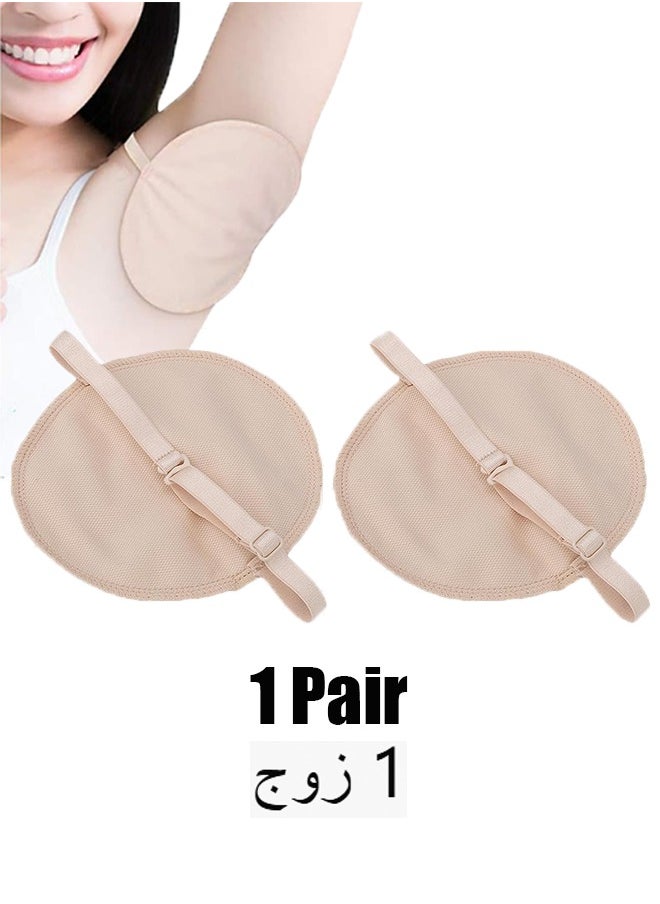 HY 1pair Washable Underarm Sweat Pads, Reusable Adjusted Armpit Sweat Pads, Breathable Cotton Armpit Sweat Strap Pads for Women Men, Non Sweat Armpit  - Image 1