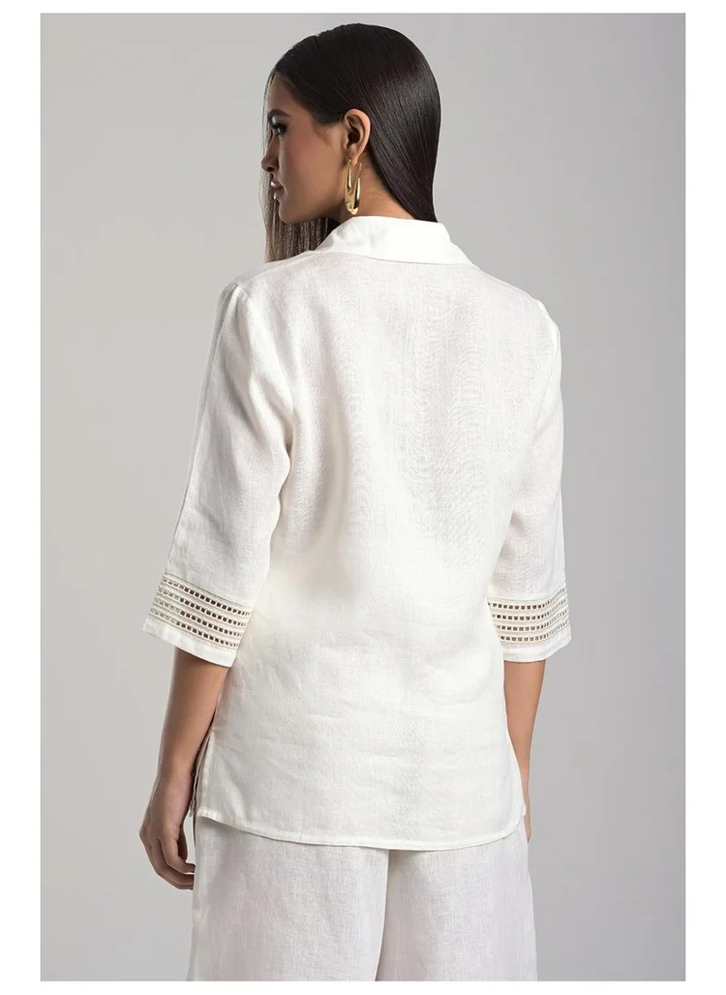 Carmen Steffens  Off-white Linen Blouse for Women | Best Price UAE