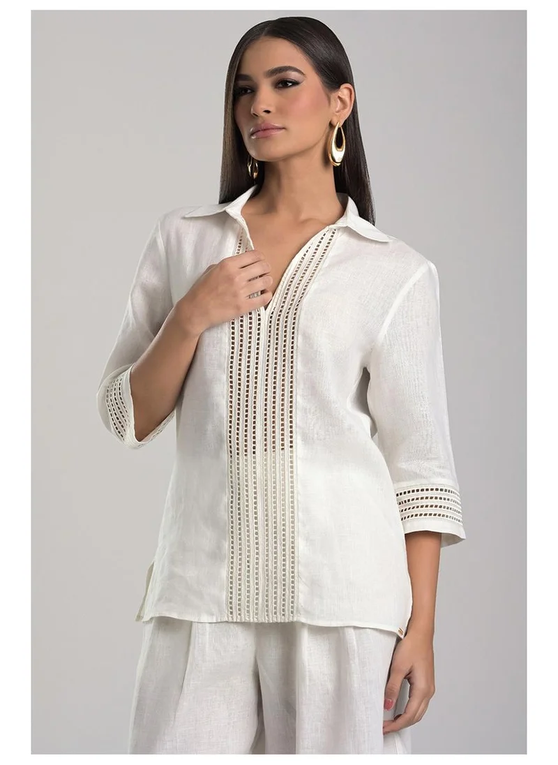 Carmen Steffens  Off-white Linen Blouse for Women | Best Price UAE