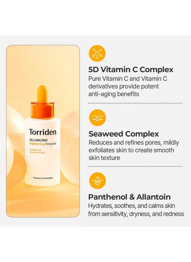 Torriden Torriden CELLMAZING Vita C Ampoule 30ml (1.01 fl.oz.) | Refining Sagging Pores and Skin Texture | 5D Vitamin C, Seaweed Complex, Panthenol | Korean Facial Serum  - Image 4