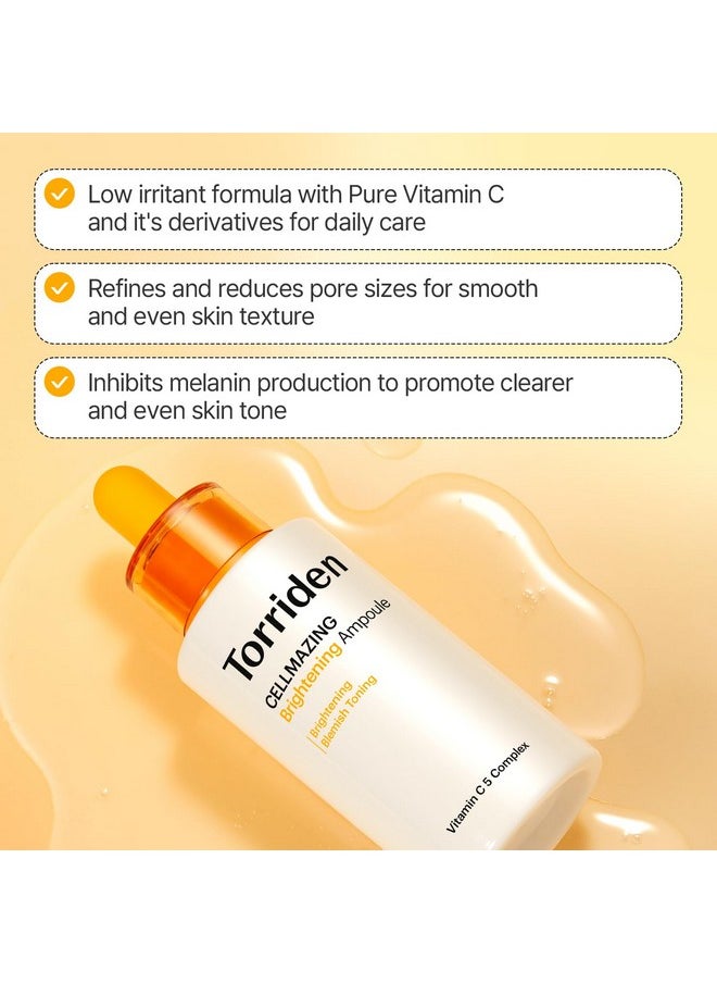 Torriden Torriden CELLMAZING Vita C Ampoule 30ml (1.01 fl.oz.) | Refining Sagging Pores and Skin Texture | 5D Vitamin C, Seaweed Complex, Panthenol | Korean Facial Serum  - Image 3