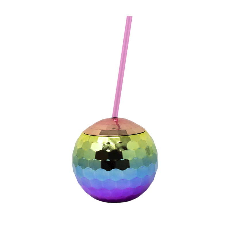 Bolaras Rainbow Disco Ball Cups with Name Tags Cute Cocktail Glass Set for Bachelorette Party Decor Sparkly Shiny Tumbler for Table Ornament Decorations for Bride Drink 16oz 1