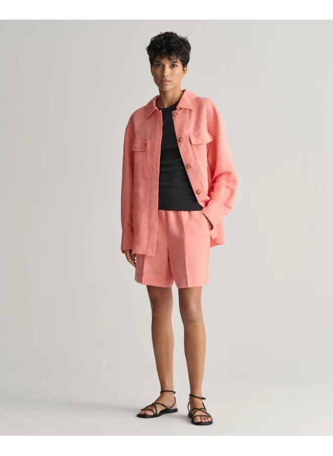 غانت Gant Relaxed Fit Linen Blend Pull-On Shorts