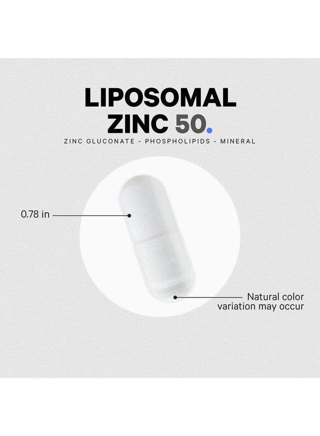 Codeage Liposomal Zinc Supplement - 3 Month Supply - One Per Day - 50 mg Zinc Gluconate Vitamin Pills - Essential Mineral Supplements Zinc Plus Liposomal Delivery Matrix - Vegan Non-GMO - 100 Capsules - Image 4