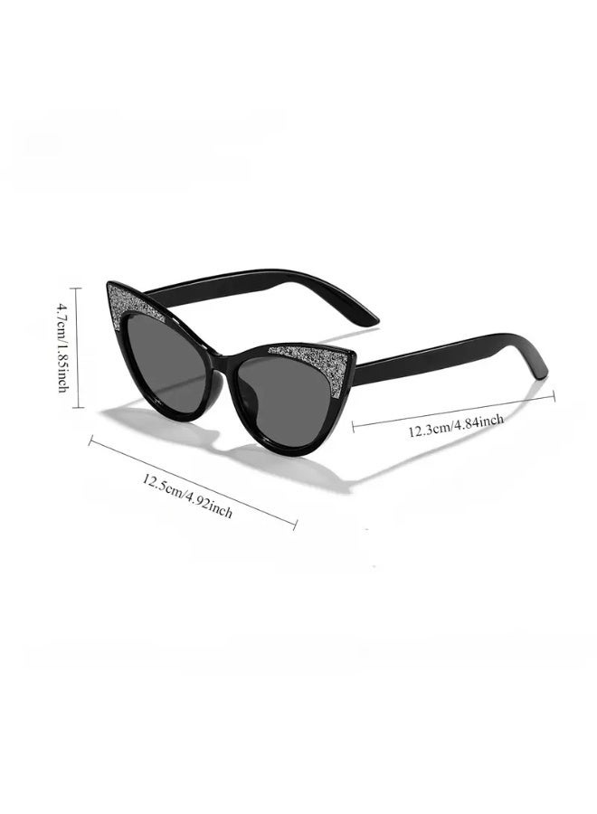SCENT HOUSE Casual Fashionable Girls' Sparkling Candy-Colored Cat Eye Glasses | Plastic Frame with Plastic Lens | Decorative Street Photography Eyewear (Includes eyeglass case),sunglasses - Image 2