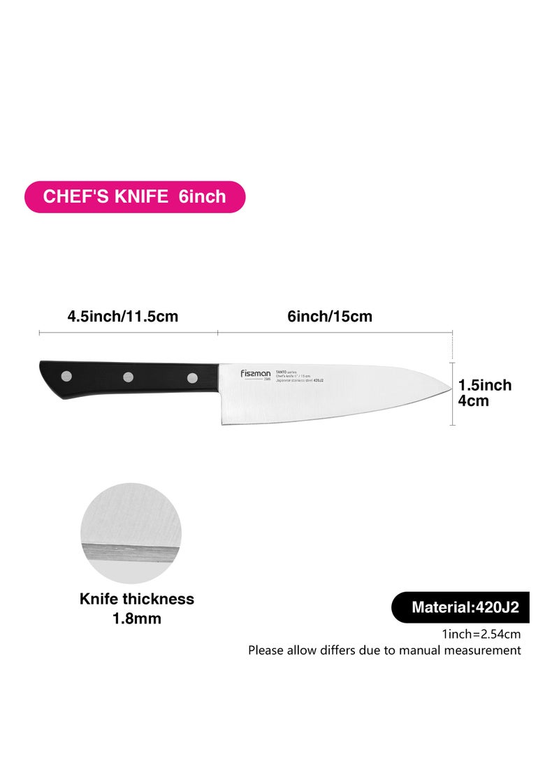 Fissman 6" Chef Knife 15cm TANTO with Japanese Steel 420J2  - Image 5