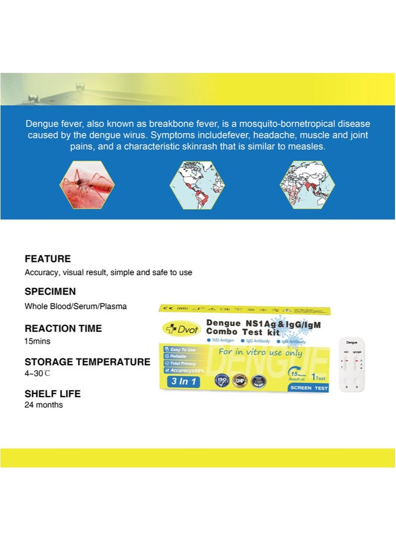 Dvot Dengue Ns1 Antigen And IGG IGM Combination Test Kit，Easy To Use，Reliable，Full Privacy Protection，Accuracy Greater Than 98%，Results In 15 Minutes  - Image 2