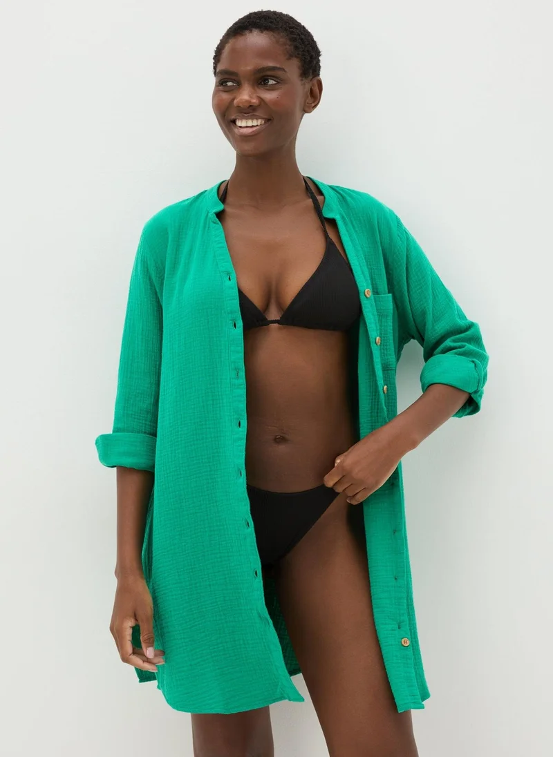 Matalan Green Double Cloth Beach Shirt