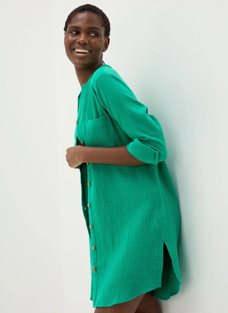 Matalan Green Double Cloth Beach Shirt