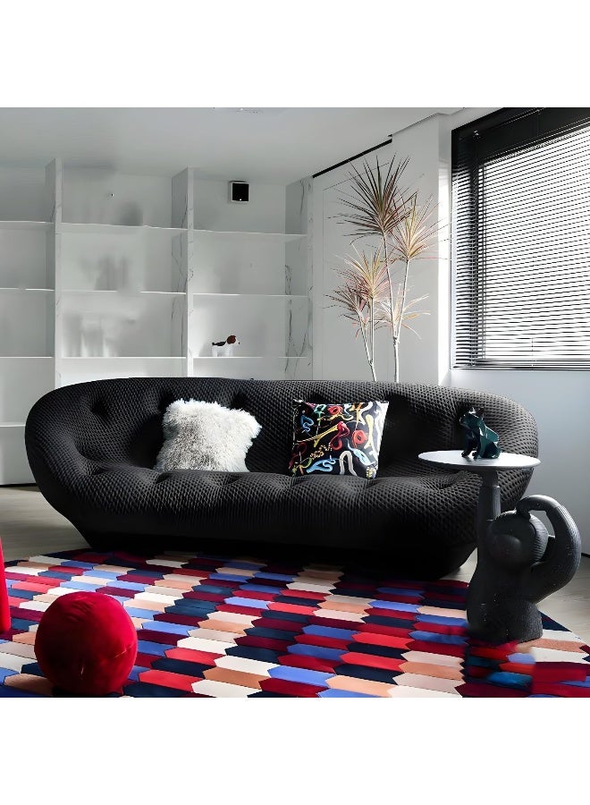 Zayn comforts Modern Wooden Frame Flannel Upholstery Sofa With Tuxedo Arm & Tufted Back