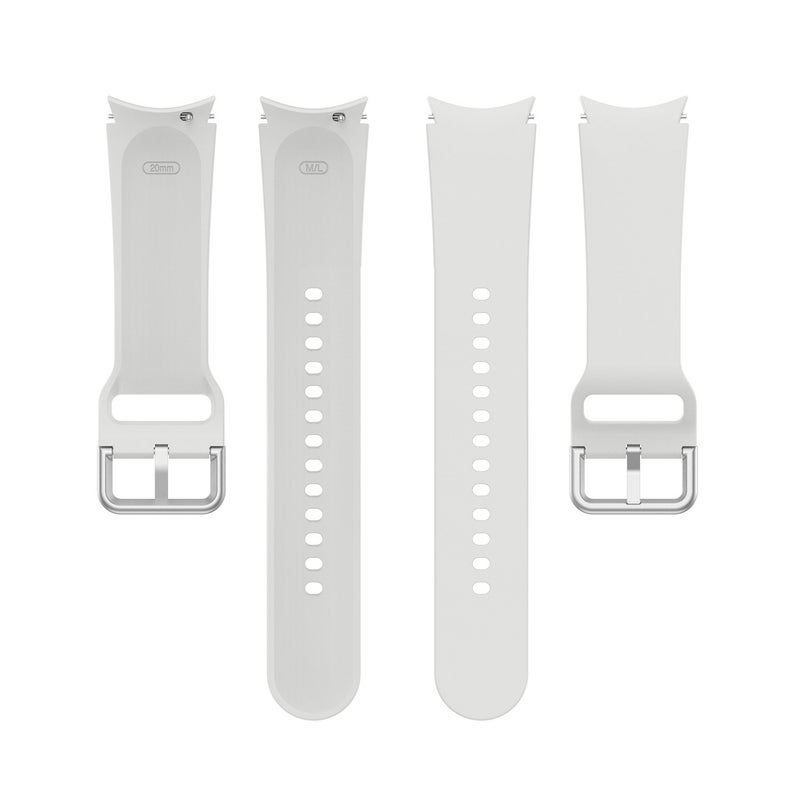 Replacement Strap For Samung Galaxy Watch4 40mm / 44mm Silicone Silver Round Buckle Watch Band(Silver Grey) - Image 2