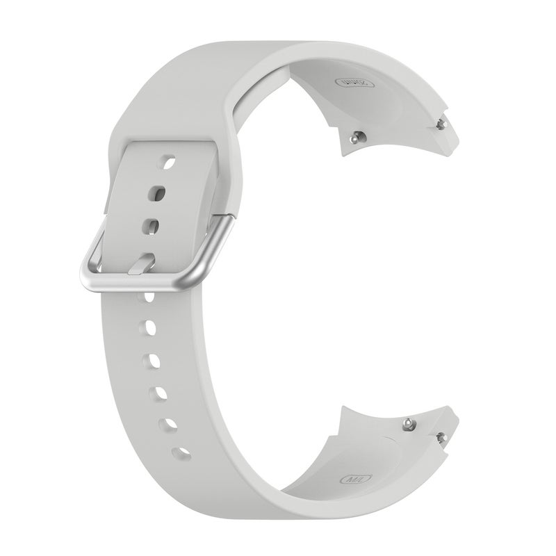 Replacement Strap For Samung Galaxy Watch4 40mm / 44mm Silicone Silver Round Buckle Watch Band(Silver Grey) - Image 1