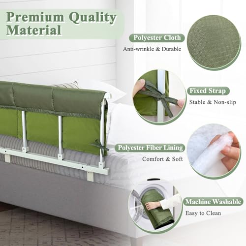 NEAUDE Bed Rail Covers for Elderly Adults Safety Hospital Bed Rail Pads Guard Rails Padding Protector Medical Bed Railing Padded Adult Side Rails Cover485 inch - Image 3