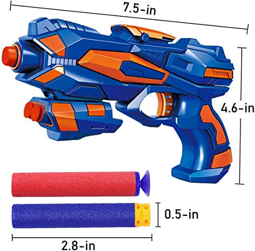 POKONBOY 2 Pack Blaster Guns Toy Guns for Boys with 60 Pack Refill Soft Foam Darts for Kids Birthday Gifts Party Supplies Hand Gun Toys for 6+ Year Old Boys - Image 3