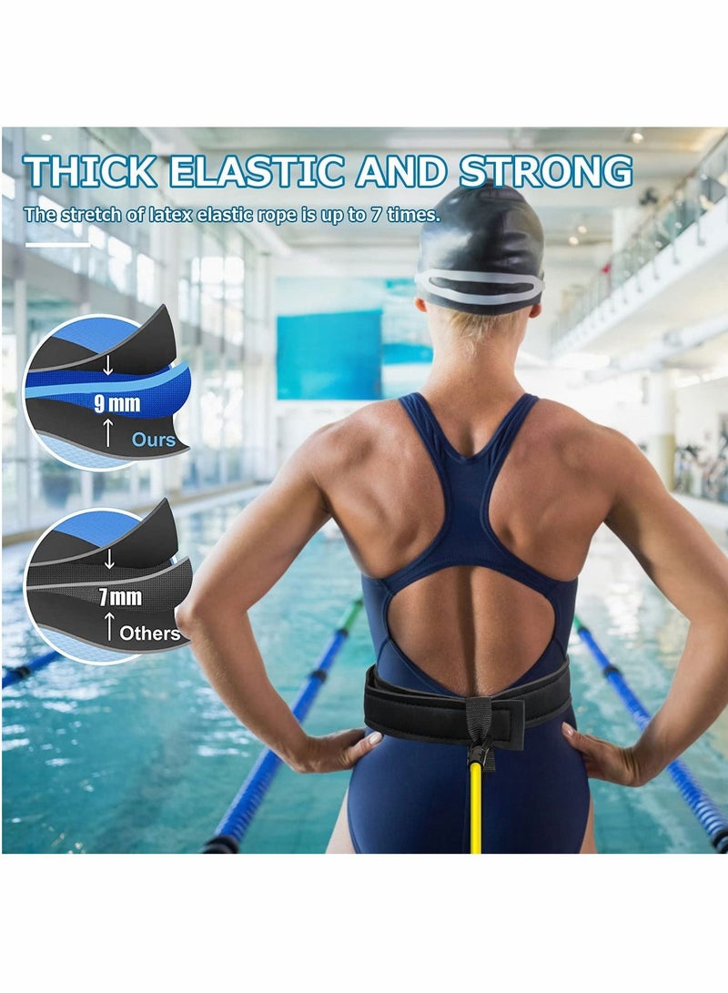 SYOSI Swim Training Belt Leash Tether Stationary Swimming Harness Static Bungee Cords Resistance Bands Exercise Belts - Image 3
