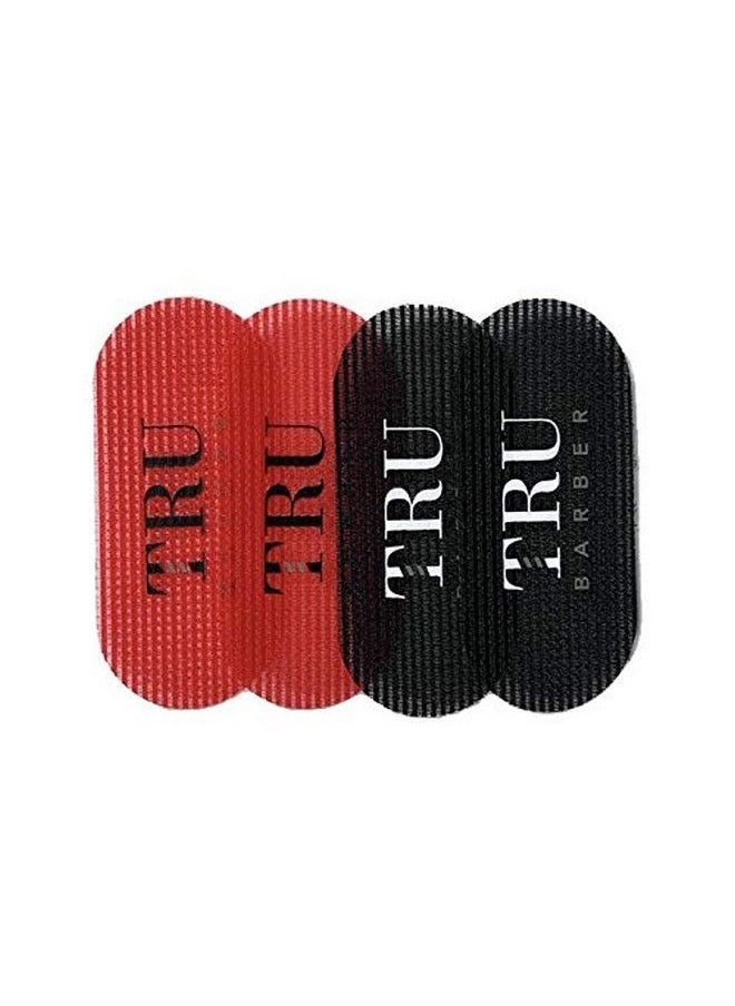 TRU BARBER Hair Grippers 2 Colors Bundle Pack 4 Pcs For Men And Women Salon And Barber Hair Clips For Styling Hair Holder Grips (Red/Black)  - Image 1