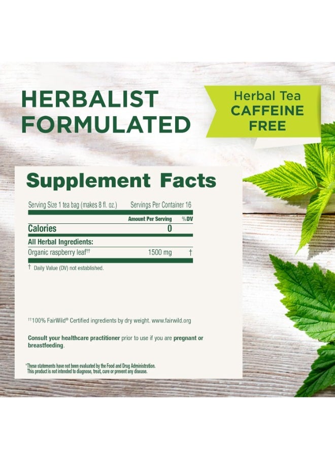 Traditional Medicinals - Organic Raspberry Leaf for Menstrual Cramp & Pregnancy Support 16 Teabags (24g) - Image 1