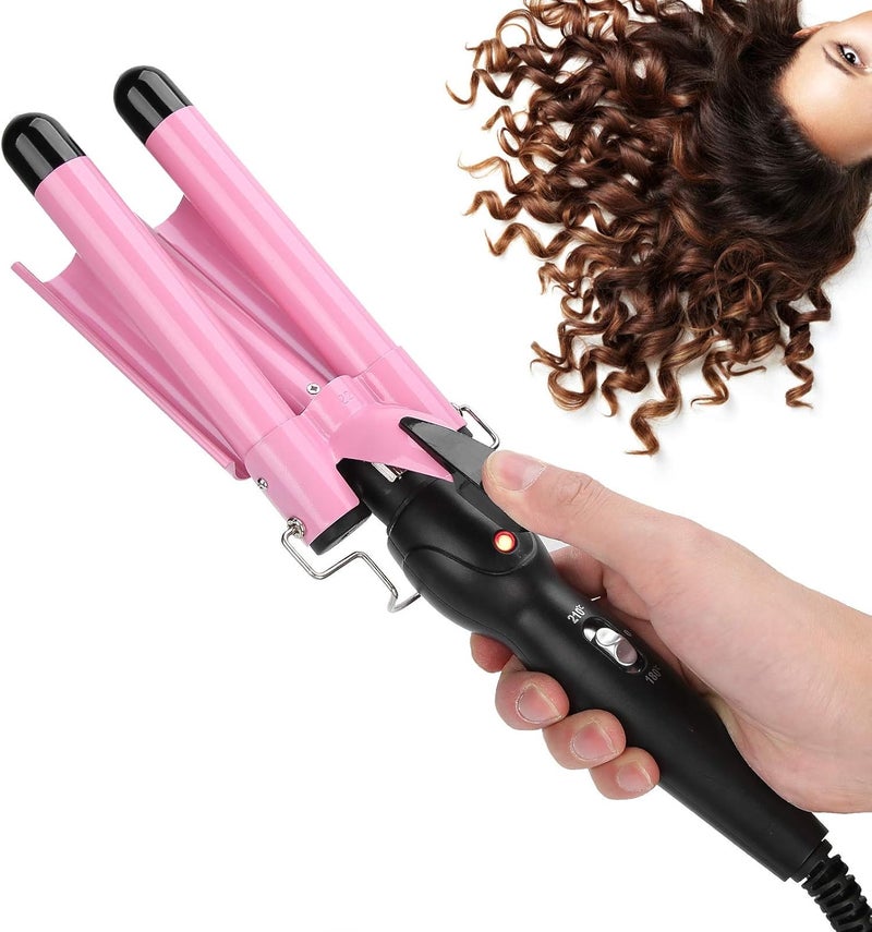 woobles 20mm Professional Three Stick Curler Water Ripple Perm, Hair Curler Ceramic Waver Hairstyle Tools Hair Curling Wand with Anti-scalding Insulated Tip, Hair Salon Curler Waver Maker for All Curls & Wav- - Image 5