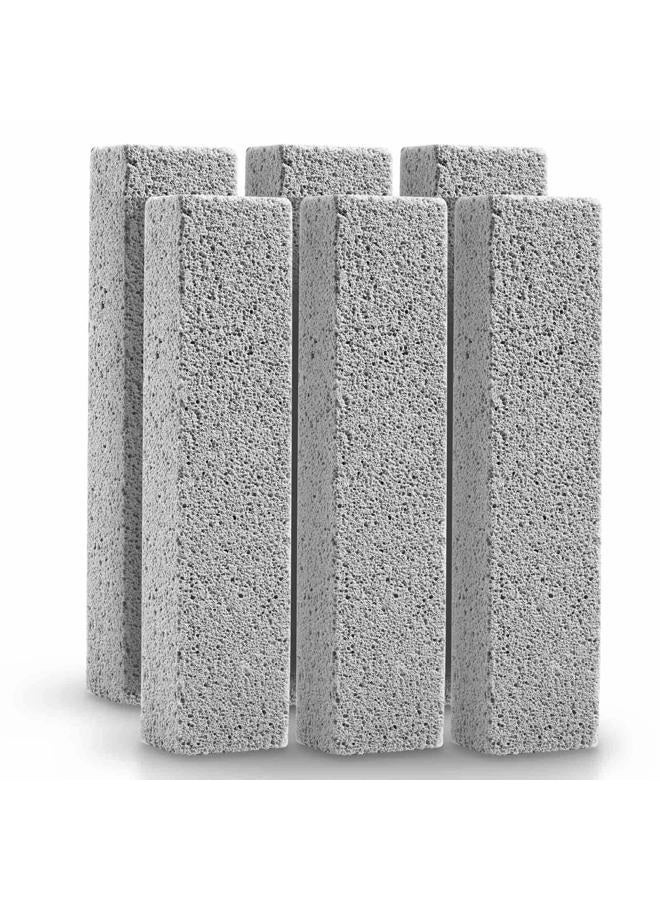 FALAMON 6 Pack Pumice Stone for Toilet Bowl Cleaning, Scouring Stick Remove Toilet Bowl Hard Water Rings, Calcium Buildup and Rust Suitable for Cleaning Toilet, Bathroom, Kitchen Sink, Grill（Gray - Image 1