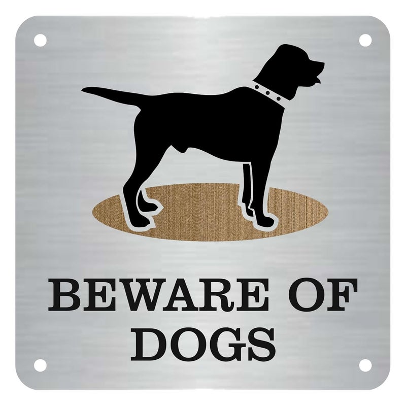 Zouple Beware of Dog Sign, Labrador, 6x6 Inch, Durable Steel, Dual-Mount - Image 1