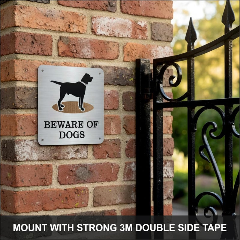 Zouple Beware of Dog Sign, Labrador, 6x6 Inch, Durable Steel, Dual-Mount - Image 2
