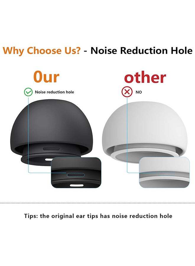 O Ozone Silicone 2 Pair Replacement Ear Tips Compatible with AirPods Pro 2nd/1st Generation with Cleaning Pen, Noise Reduction Hole Fit in Case - Medium - Image 4