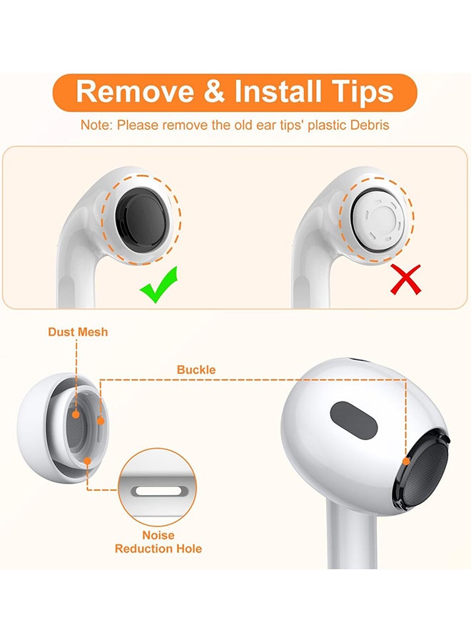 O Ozone Silicone 2 Pair Replacement Ear Tips Compatible with AirPods Pro 2nd/1st Generation with Cleaning Pen, Noise Reduction Hole Fit in Case - Medium - Image 5
