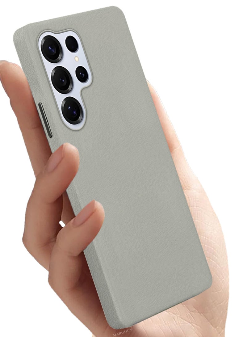 CATANES Leather Slim Fit Phone Case for Samsung Galaxy S25 Ultra – Shock-Absorbent Bumper & Precise Camera Cutout - Titanium Grey - Image 2