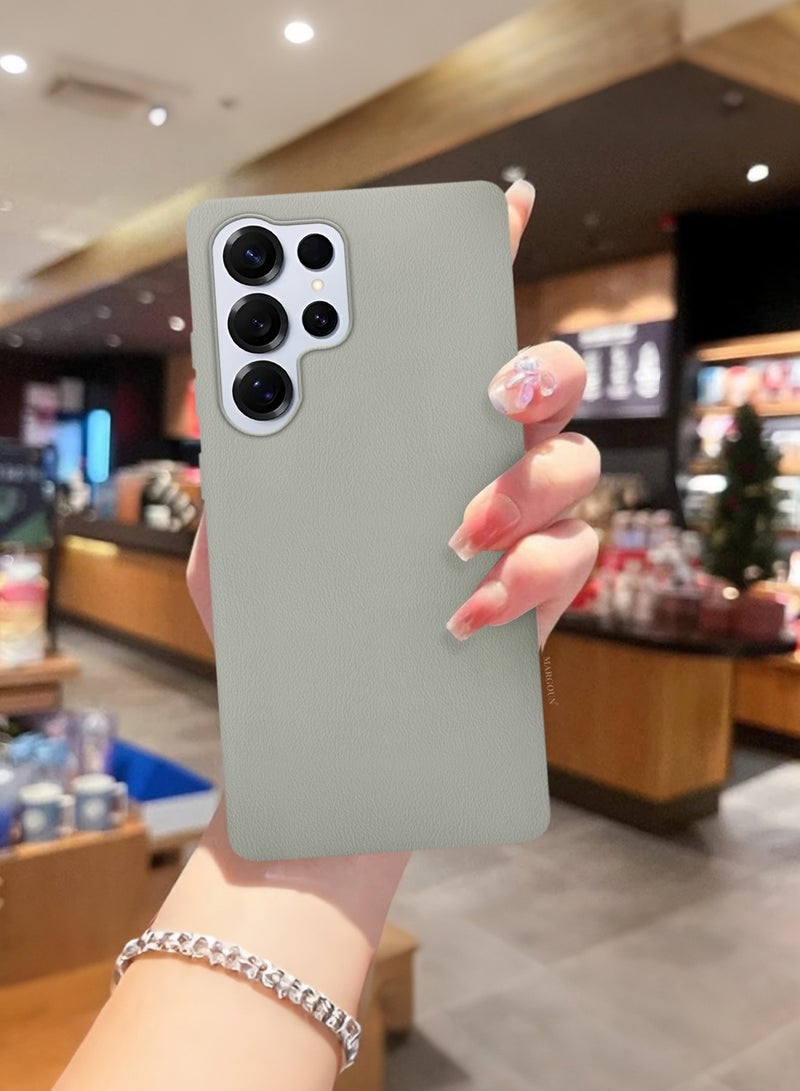 CATANES Leather Slim Fit Phone Case for Samsung Galaxy S25 Ultra – Shock-Absorbent Bumper & Precise Camera Cutout - Titanium Grey - Image 5