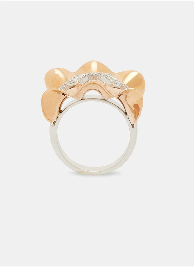 أناكا 18Kt Rose Gold Ring Studded with Natural Diamonds