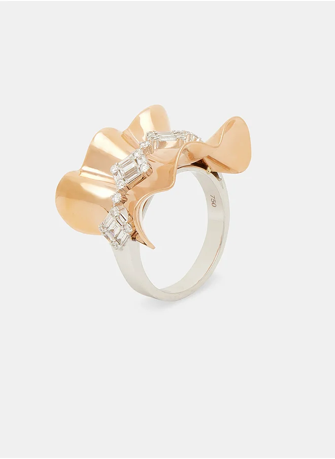 أناكا 18Kt Rose Gold Ring Studded with Natural Diamonds