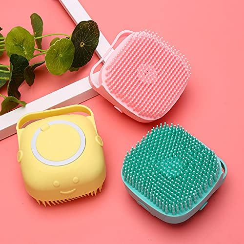 Brush with Shower Gel Dispenser Mud Dirt Remover with Soft Silicone Bristle with Nontoxic Brushes Pack of 1 Blue