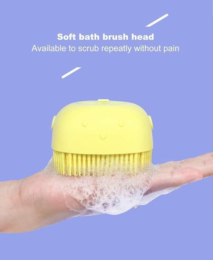 Brush with Shower Gel Dispenser Mud Dirt Remover with Soft Silicone Bristle with Nontoxic Brushes Pack of 1 Blue