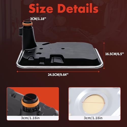 Lougfeu Transmission Filter Kit for Allison 1000 2000 Series,Fit for 2001-2010 Chevy Silverado/GMC Sierra 2500 3500HD， Internal Shallow Filter＆ External Spin On Filter ，Replaces OE 29539579 29537965 - Image 4