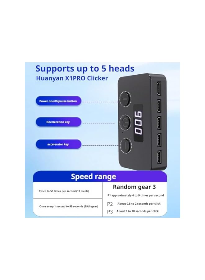 Green Tiger Auto Clicker for Smart Phone, Phone Screen Device Speed Clicker, Fast Click Simulation Finger Continuous Click for Game, Live Broadcasts Likes, Deal, Reward Task, Adjustable speed (Black) - Image 3