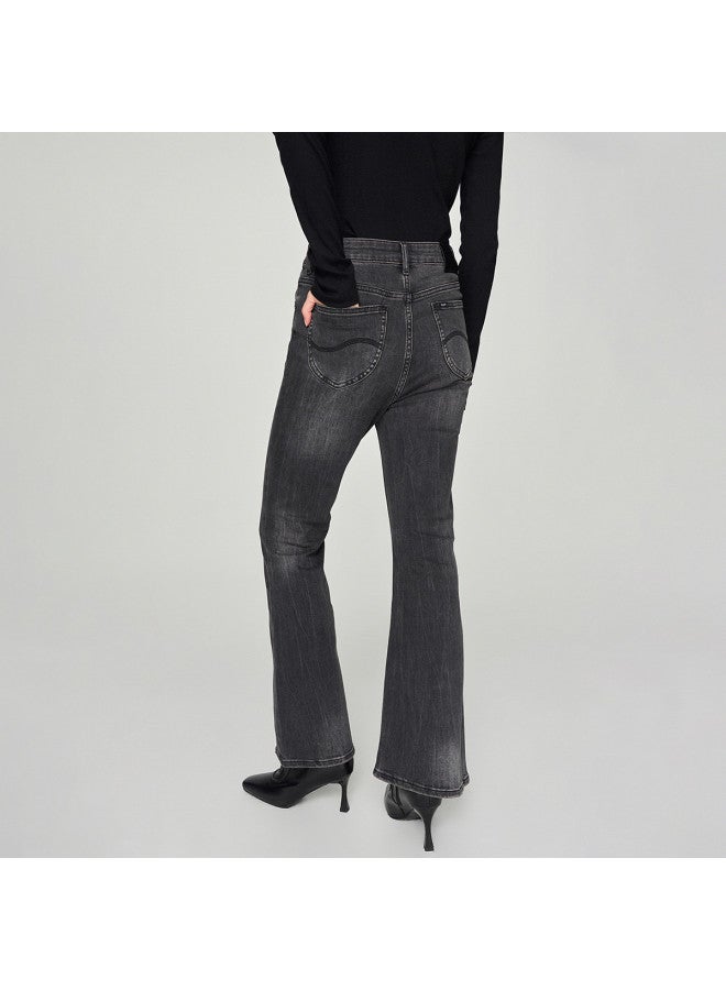 Lee Mall Same Style 24 Spring 426 Slim Fit High Waist Flared Black Women'S Jeans - Image 3