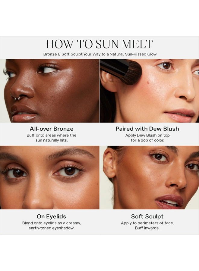 Saie Sun Melt Bronzer - Buildable Cream-Balm Bronzer For Face Sculpting - Cream Contour with Velvet Finish - Light Bronze (1 oz) - Image 3