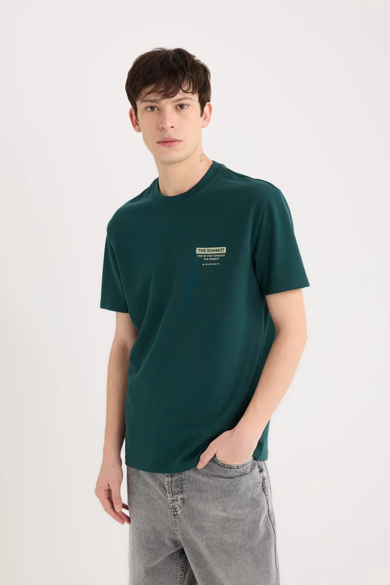 Regular Fit Crew Neck Printed Short Sleeve T-Shirt
