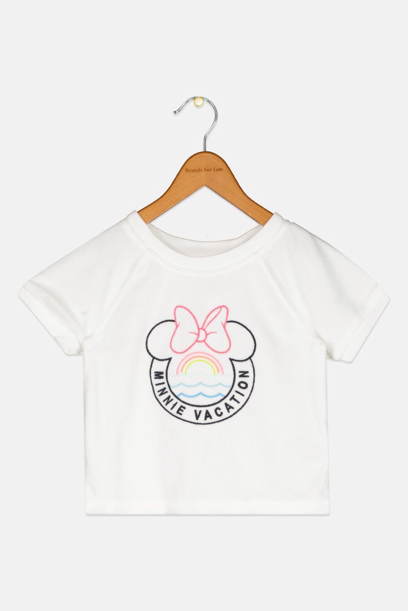 GAP تي شيرت قصير الأكمام مزين للأطفال من ديزني × غاب، أبيض - Image 1