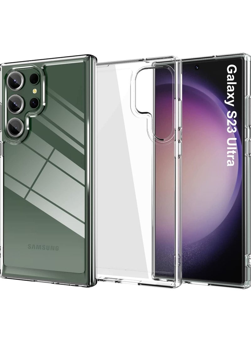 Transparent Galaxy S23 Ultra Case,Non-Yellowing Shockproof Soft Border Phone Cover for Samsung Galaxy S23 Ultra 5G,HD Clear - Image 1