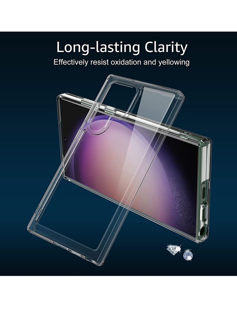 Transparent Galaxy S23 Ultra Case,Non-Yellowing Shockproof Soft Border Phone Cover for Samsung Galaxy S23 Ultra 5G,HD Clear - Image 4