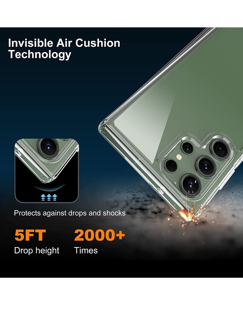 Transparent Galaxy S23 Ultra Case,Non-Yellowing Shockproof Soft Border Phone Cover for Samsung Galaxy S23 Ultra 5G,HD Clear - Image 5