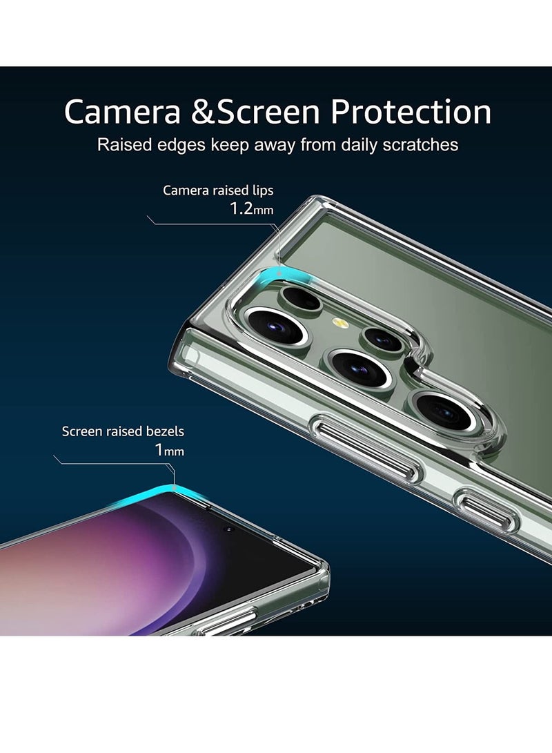 Transparent Galaxy S23 Ultra Case,Non-Yellowing Shockproof Soft Border Phone Cover for Samsung Galaxy S23 Ultra 5G,HD Clear - Image 3