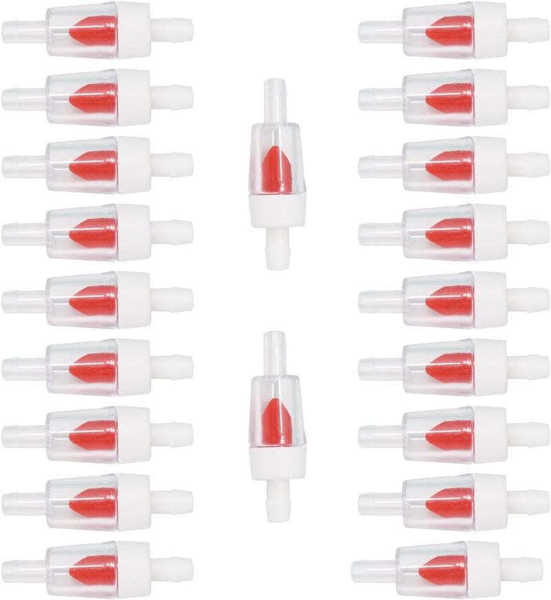 Meridian 20PCS Aquarium Air Tubing Non-Return Check Valves, Plastic One-Way Flow Control Accessories for Fish Tank, Red - CT - Image 1