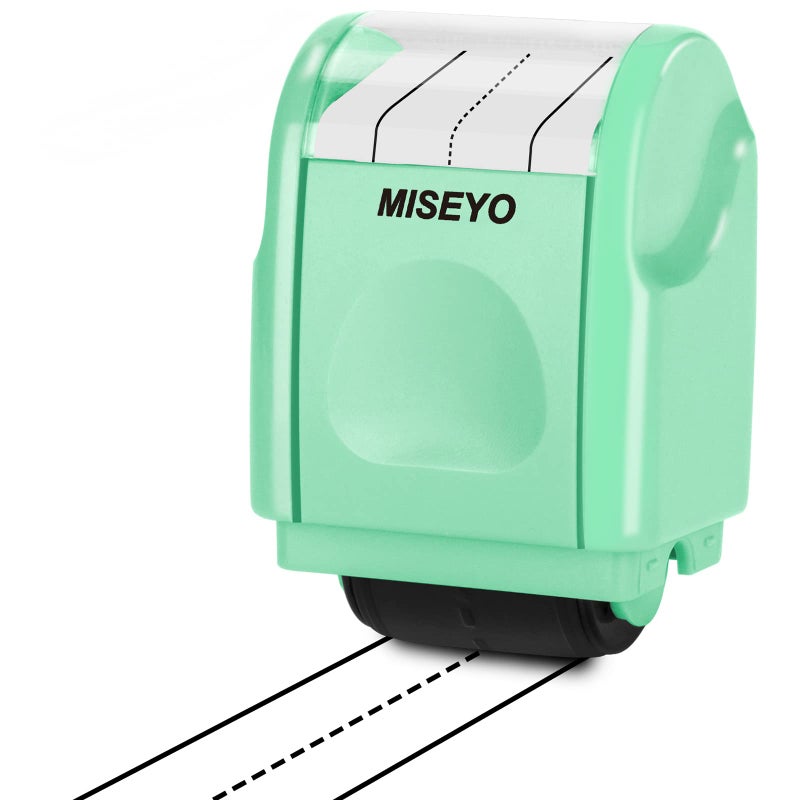 Miseyo Dashed Handwriting Lines Practice Roller StampSelfInking Line Rolling Stamps for Kids Writing  Mint Green
