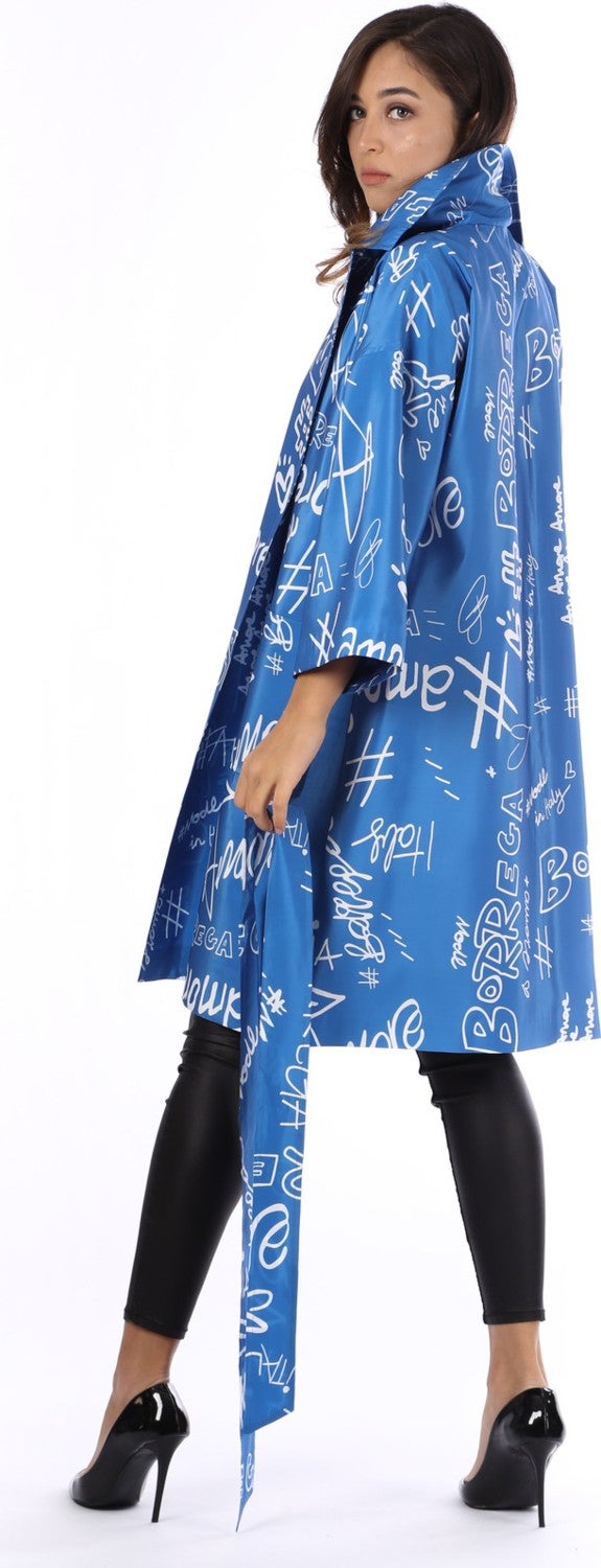 Modatalika Women's Digital Letter Printed Trench Coat - Image 1